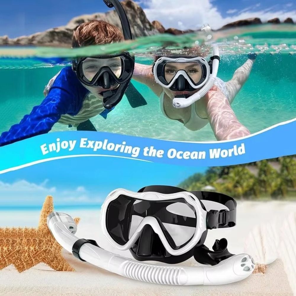 Snorkel Mask Full Face - Maschera da Immersione Antiappannamento in Silicone