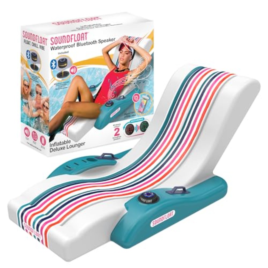 Pool Lounger Inflatable - Lettino Gonfiabile da Piscina con Altoparlante