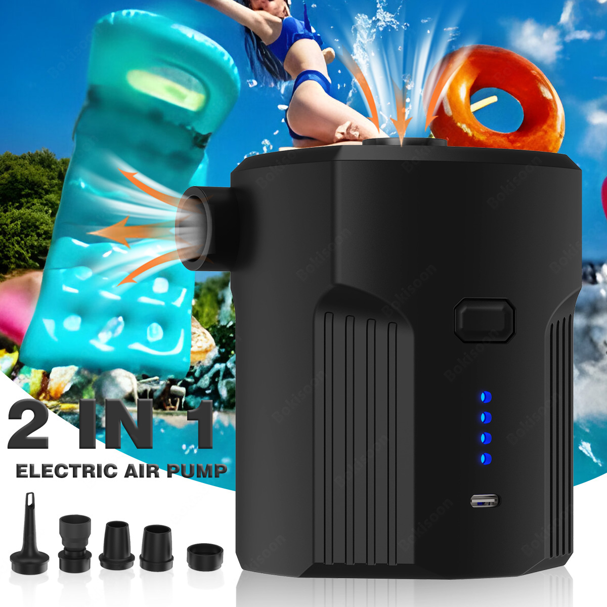 Pool Lounger Inflatable - Pompa d'aria elettrica portatile per gonfiabili