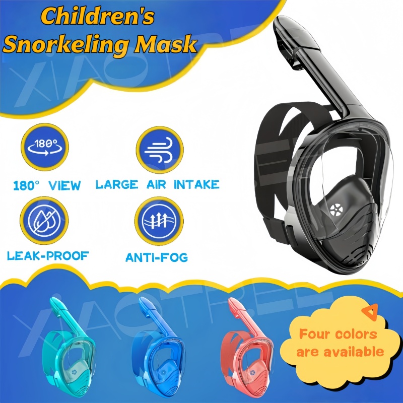 Snorkel Mask Full Face - Maschera Subacquea Integrale per Bambini Antiappannamento