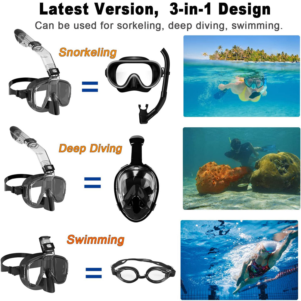 Maschere subacquee Set di masc - Snorkel Mask Full Face recensione e prezzo