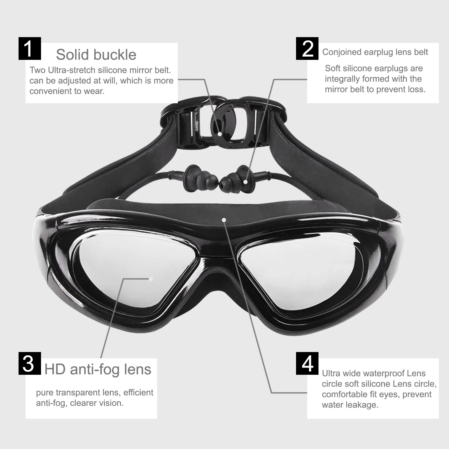 Occhiali da nuoto per miopia c - Swim Goggles Anti Fog Uv recensione e prezzo